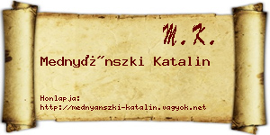 Mednyánszki Katalin névjegykártya